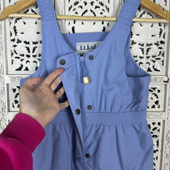 L.L. Bean Kids Insulated Waterproof SnowSuit Fleece Lined Girls 5/6 Light Blue - Picture 4 of 7